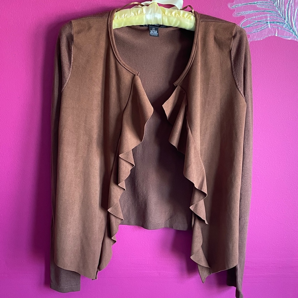 INC International Concepts Faux Suede Cardigan